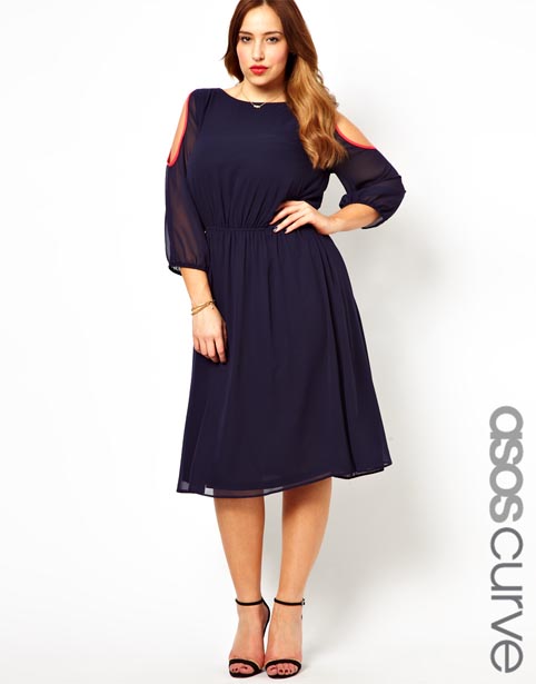 Нарядные и повседневные платья для полных девушек английского бренда ASOS. Осень 2013