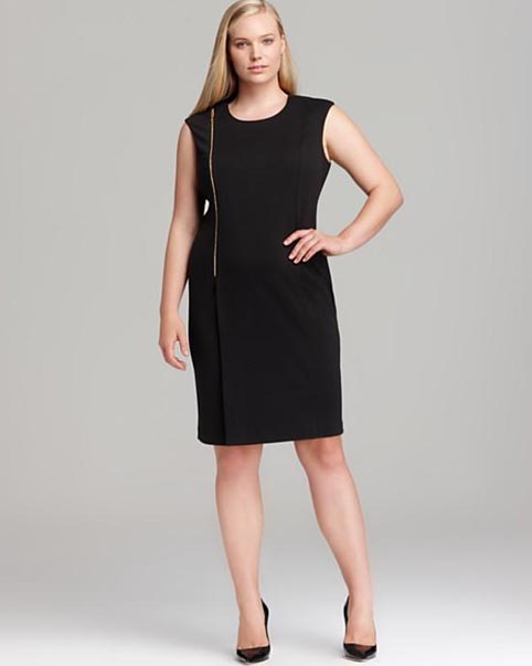 Нарядные и повседневные платья для полных женщин американского бренда Calvin Klein. Осень 2013