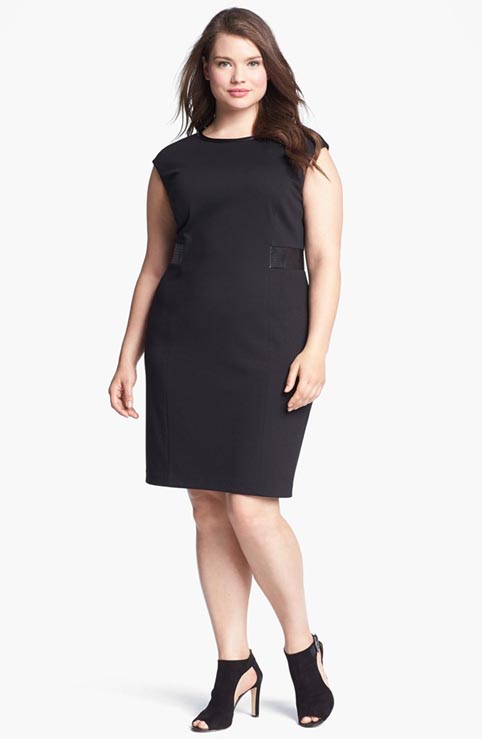 Нарядные и повседневные платья для полных женщин американского бренда Calvin Klein. Осень 2013