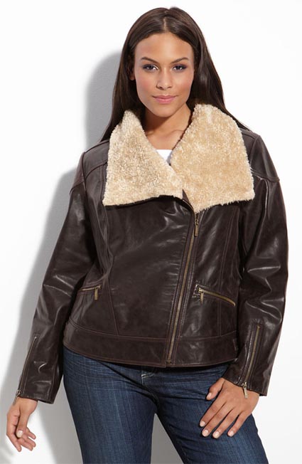 Модные кожаные куртки и жакеты для полных девушек и женщин. Осень-зима 2012-2013