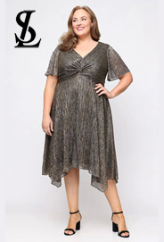 Нарядные платья для полных женщин американского бренда SL Fashions осень 2025