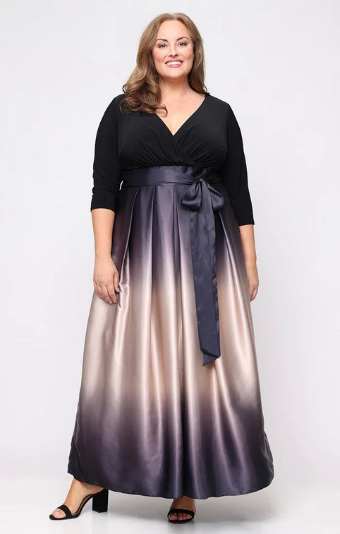 Нарядные платья для полных женщин американского бренда SL Fashions осень 2025