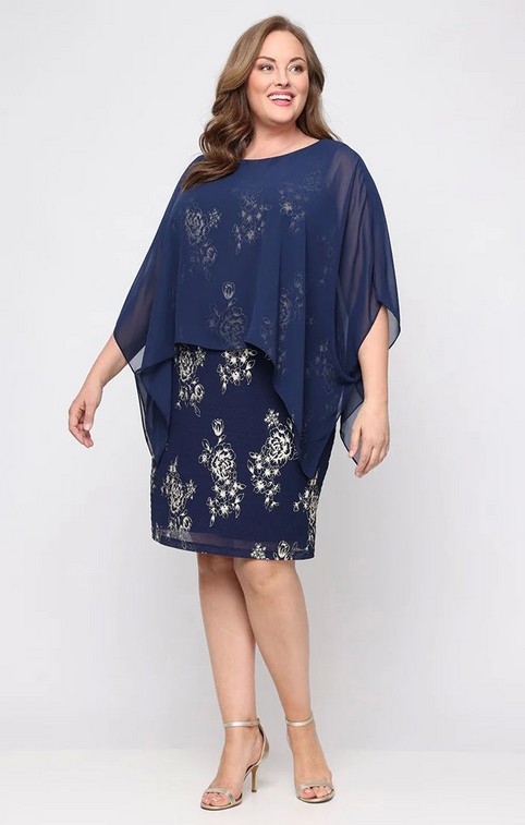 Нарядные платья для полных женщин американского бренда SL Fashions осень 2025