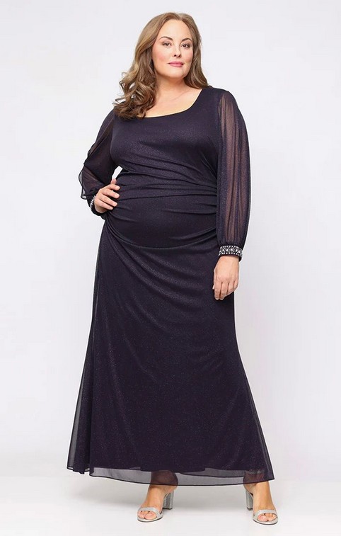 Нарядные платья для полных женщин американского бренда SL Fashions осень 2025