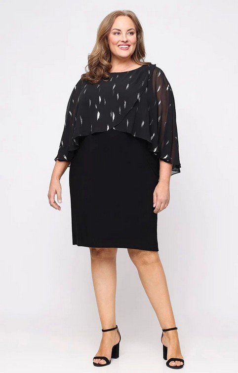 Нарядные платья для полных женщин американского бренда SL Fashions осень 2025