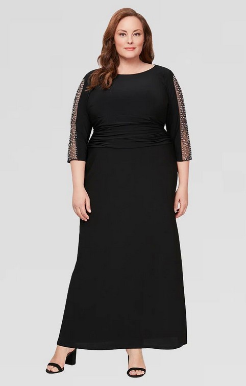 Нарядные платья для полных женщин американского бренда SL Fashions осень 2025