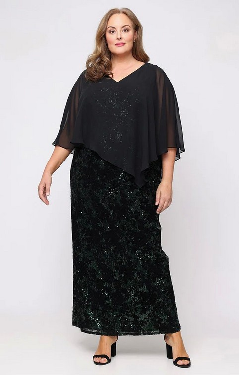 Нарядные платья для полных женщин американского бренда SL Fashions осень 2025