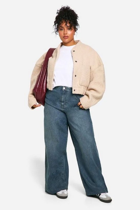 Демисезонные куртки для полных девушек английского бренда Boohoo осень 2025