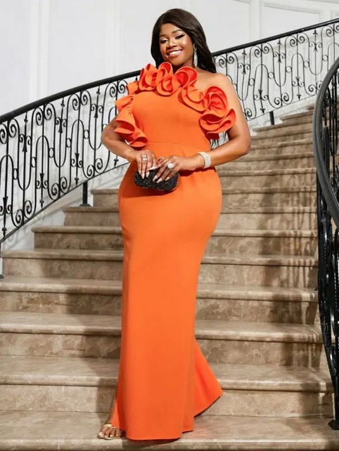 Нарядные платья больших размеров американского бренда AOMEI DRESS лето 2025