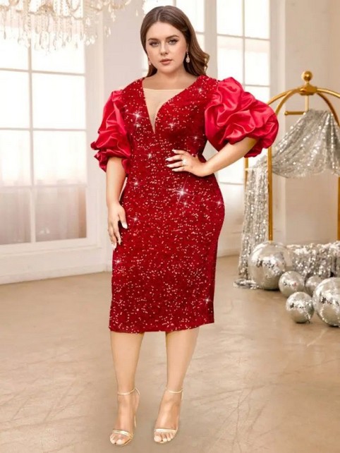 Нарядные платья больших размеров американского бренда AOMEI DRESS лето 2025