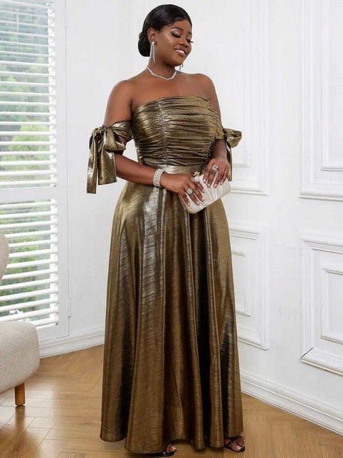 Нарядные платья больших размеров американского бренда AOMEI DRESS лето 2025