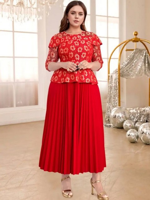 Нарядные платья больших размеров американского бренда AOMEI DRESS лето 2025