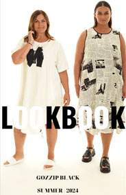 Lookbook одежды для женщин с полной фигурой датского бренда Gozzip Black лето 2024