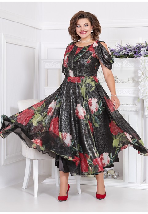Новогодняя коллекция платьев для полных девушек белорусского бренда Mira Fashion 2024