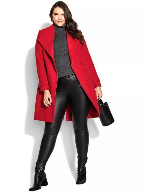 Пальто и полупальто для полных модниц австралийского бренда Citi Chic осень-зима 2023-2024