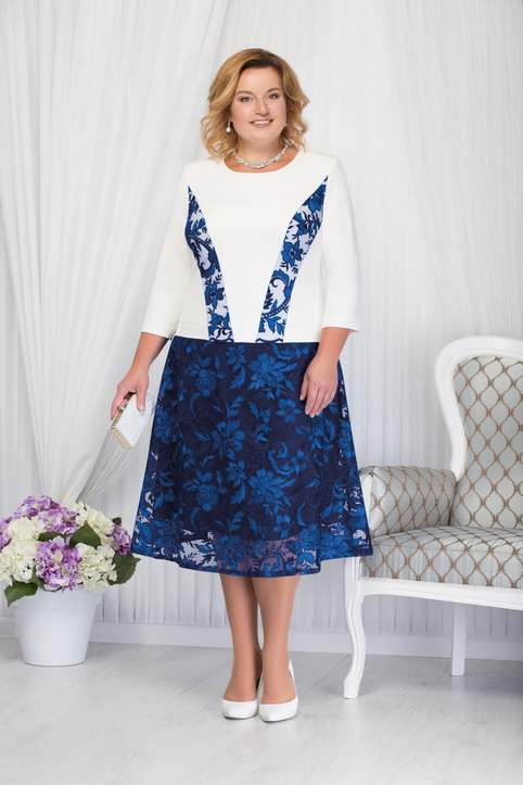 Нарядные платья и костюмы для полных женщин белорусского бренда Ninele осень 2018