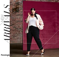Lookbook женской одежды больших размеров канадского бренда Penningtons сентябрь 2018