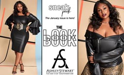 Lookbook стильной одежды больших размеров американского бренда Ashley Stewart январь 2018