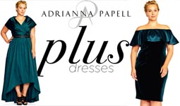 Новогодняя коллекция вечерних платьев для полных женщин 2018 американского бренда Adrianna Papell