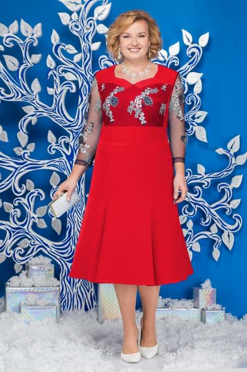 Новогодняя колекция платьев для полных женщин белорусской компании Ninele 2018