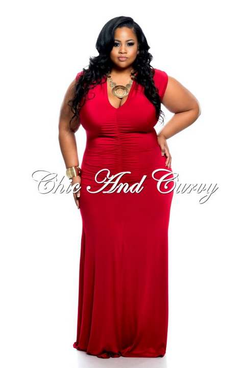 Длинные платья для полных женщин американского бренда Chic & Curvy, весна-лето 2017