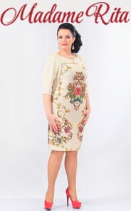 Платья для полных женщин белорусской компании Madame Rita. Весна-лето 2016