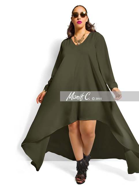 Коллекция одежды для полных модниц американского бренда Monif C. Осень 2015