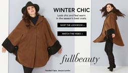 Lookbook модных пальто для полных девушек и женщин американского бренда FullBeauty. Осень-зима 2015-16