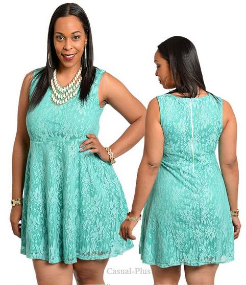 Нарядные и повседневные платья для полных девушек американского бренда Casual-Plus. Весна-лето 2014