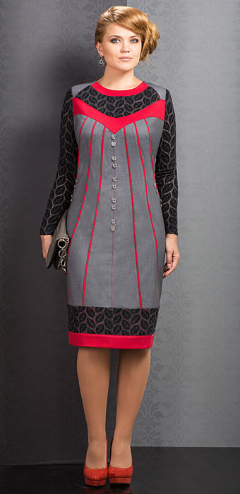 Трикотажные платья для полных женщин белорусской компании Галеан Стиль. Осень 2013