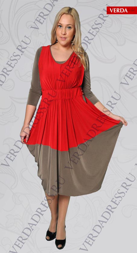 Стильные платья для полных модниц от Verda. Весна 2012